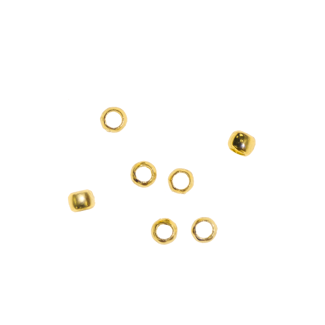 Crimps, Gold, Alloy, 2mm, Sold Per pkg of Approx 300