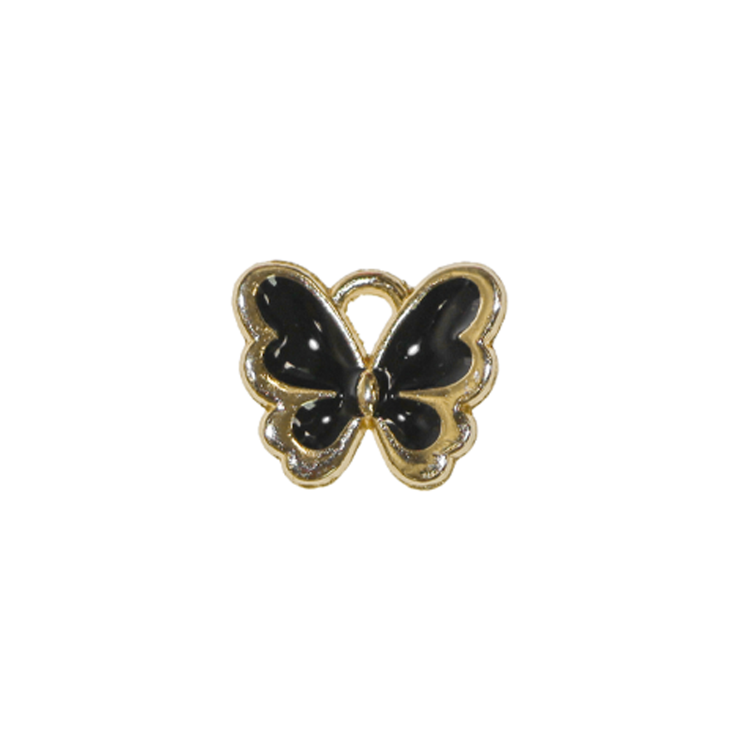 Charm, Butterfly, Enameled, 11mm x 13mm x 1.2mm, Sold Per pkg of