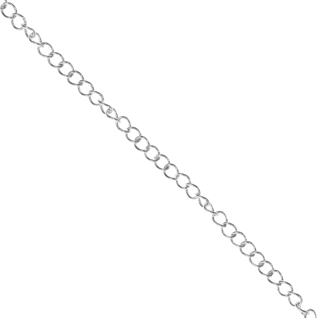 Chains, Curb, Alloy, 4.5mm x 3.5mm x 2mm per loop - Sold Per Meter, Available in Multiple Colours