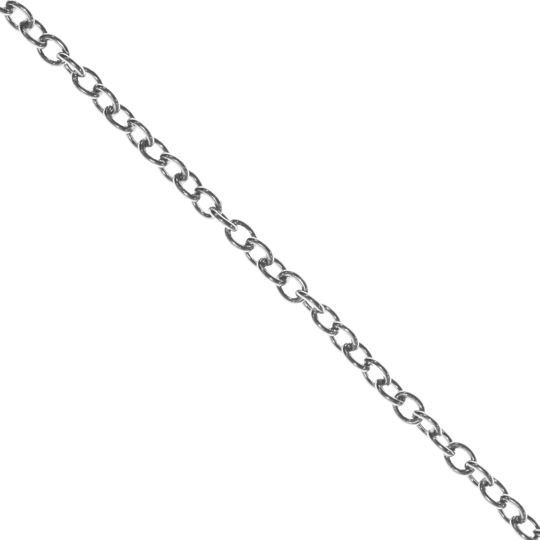 Chains, Cable, Stainless Steel, 3mm x 2mm x 1mm, Sold per Meter