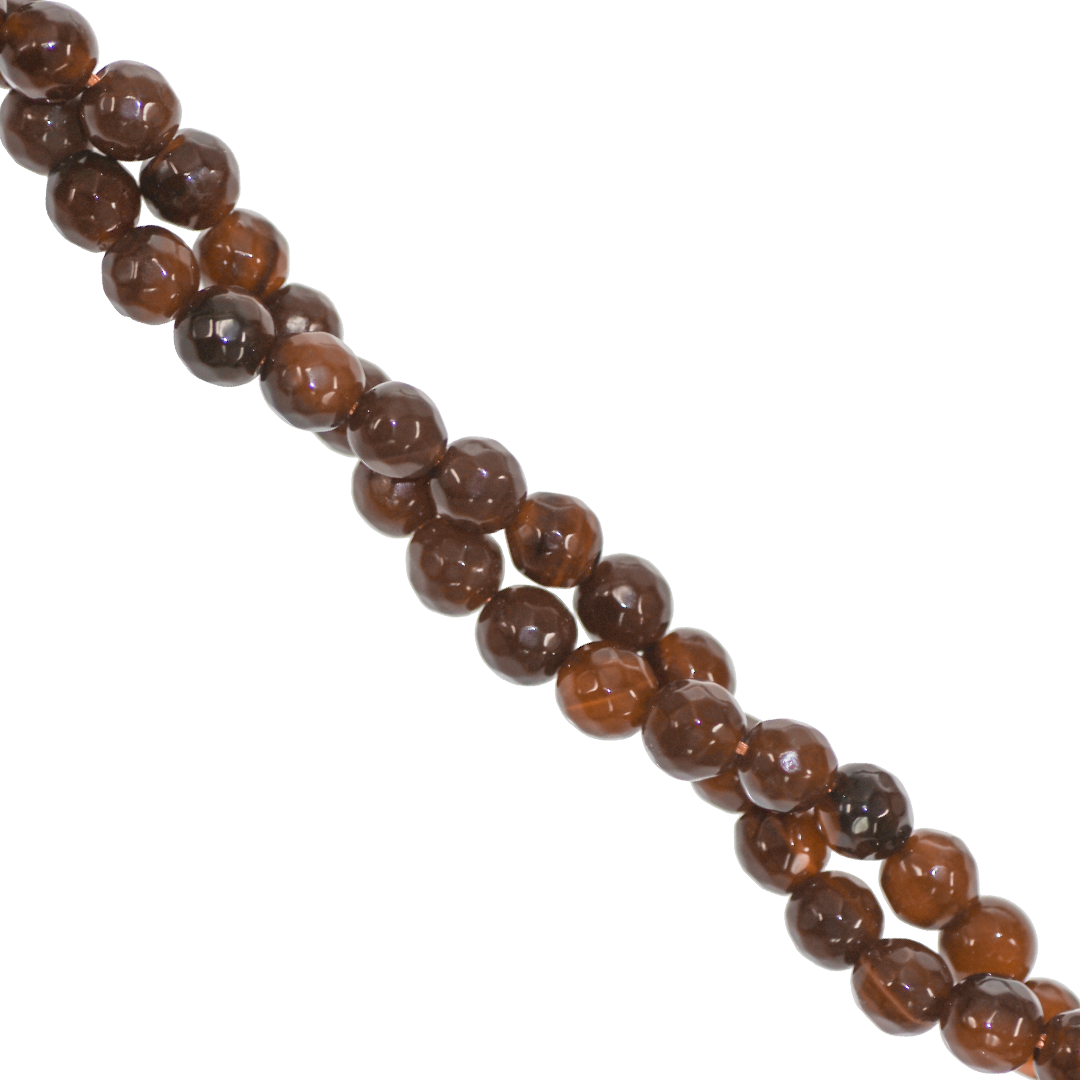 Agate Faceted, Fire Agate, 6mm, Semi-Precious Stone, Approx 62 pcs per strand, Available in Multiple Colours