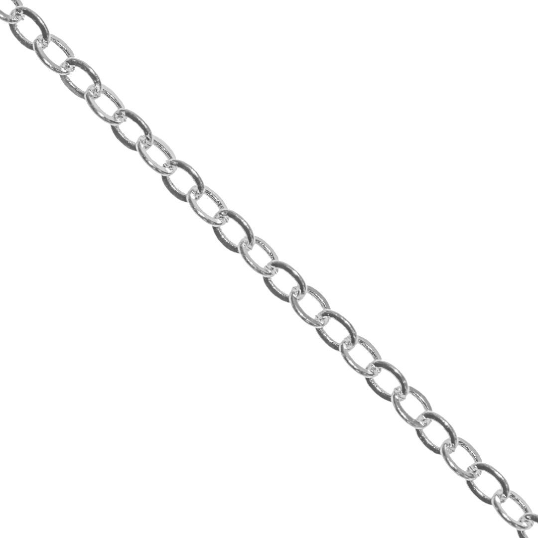 Flat Cable Chain, Alloy, 2mm x 1.5mm x 0.8mm loop, Sold per meter, Available in Multiple Colours