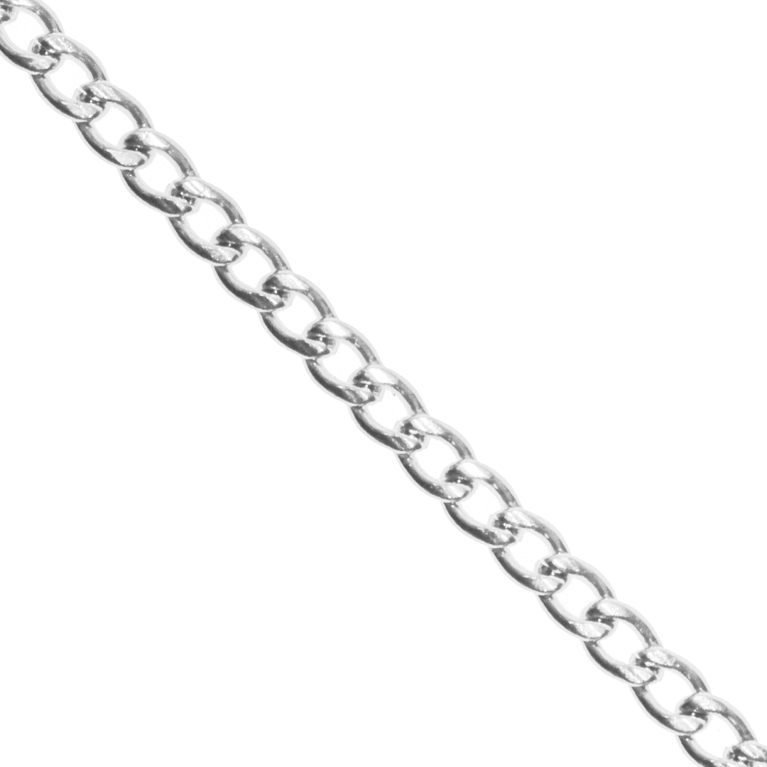 Chains, Curb, Aluminum, 4.5mm x 3mm x 1.5mm per loop, Sold per Meter, Available in Multiple Colours