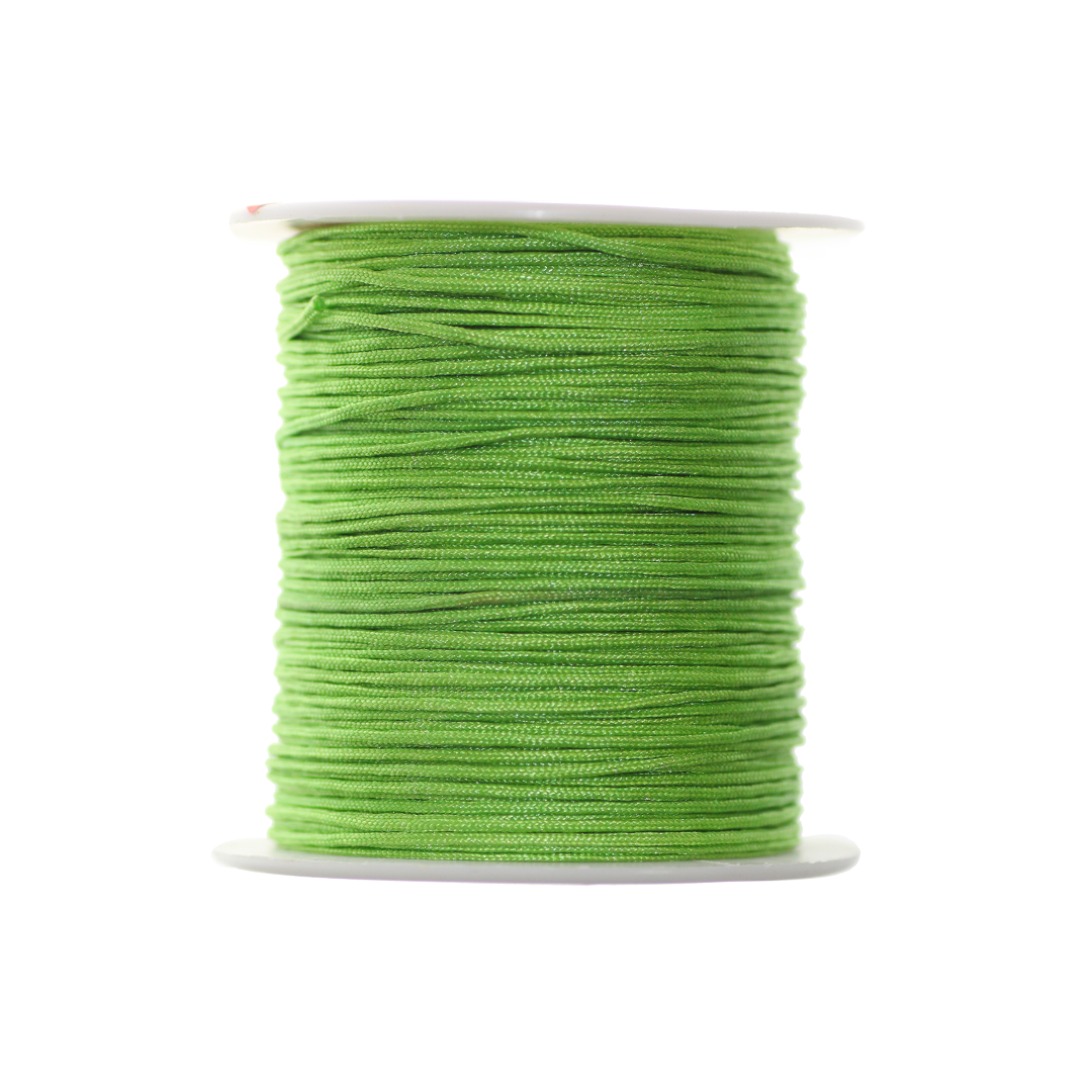 Elastic Nylon Beading Cord, China, Neon Green, 1.5mm, ~ 16 yards