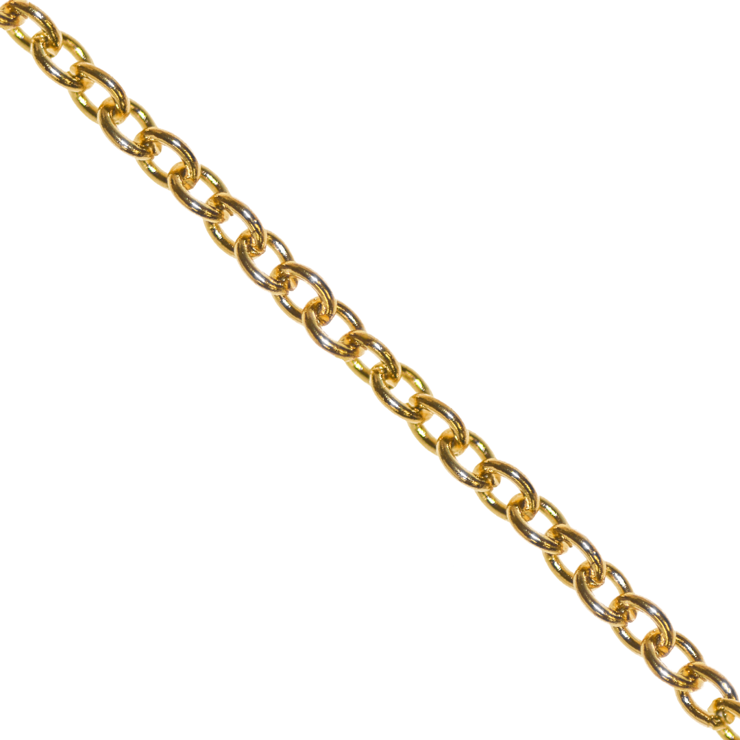 Chains, Gold Stainless Steel, Cable Chain, 4mm x 3mm x 2mm per loop - Sold per Meter