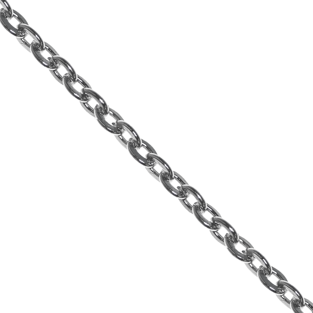 Chains, 304 Stainless Steel, Flat Cable Chain, 4mm x 3mm x 1.5mm per loop - Sold per Meter