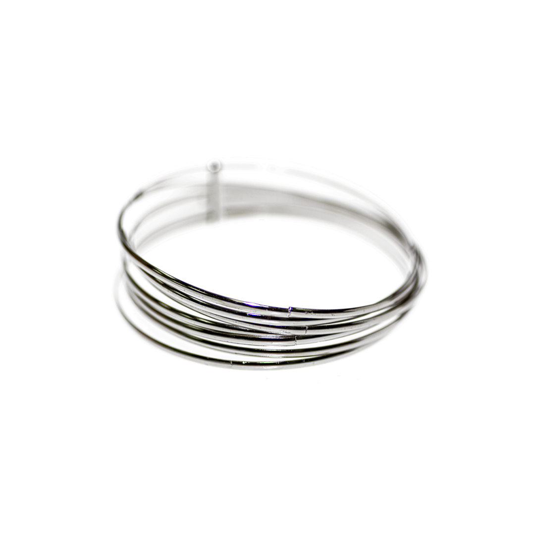 Plain Bangles Set, Silver, Alloy, 2.54 inches inner diameter, Sold Per pkg  of 7 pcs