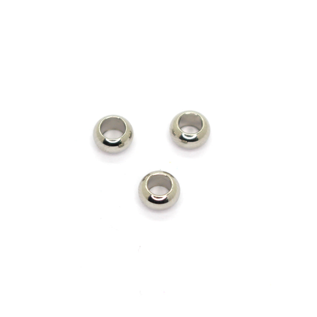 Spacers, Rondelle, Antique Silver, Stainless Steel, 6mm X 3.5mm, 16pcs