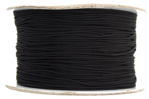 Lovely Knots, Asian Knotting Cord, Black, 1mm, ~ 180 yards