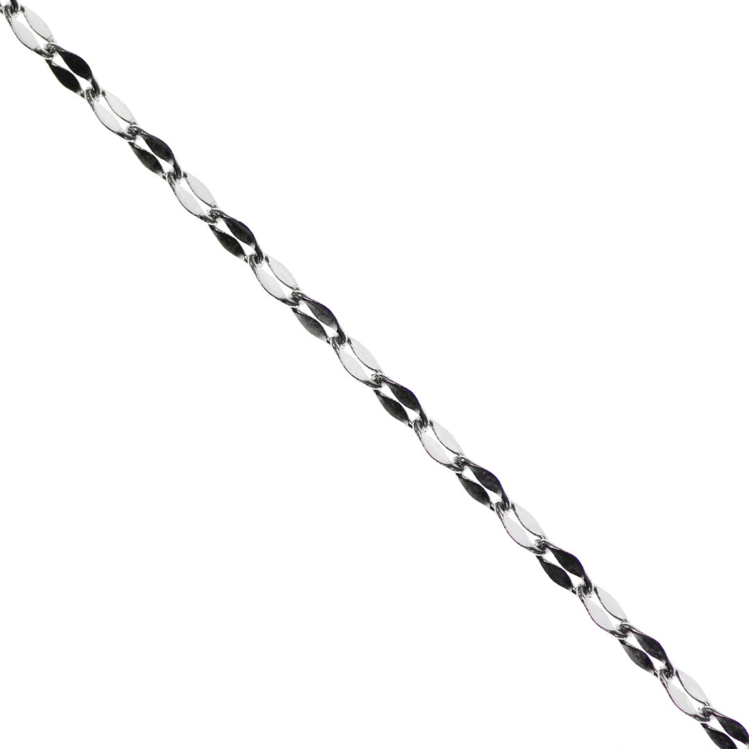 Chains, Twisted Oval Chain, Stainless Steel, 4mm x 2mm x 0.5mm loop -  Sold per Meter