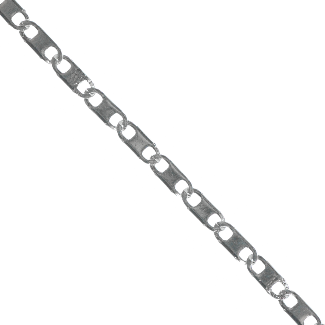 Chains, Flat Chain, Stainless Steel, 4mm x 1.5mm x 0.5mm loop -  Sold per Meter