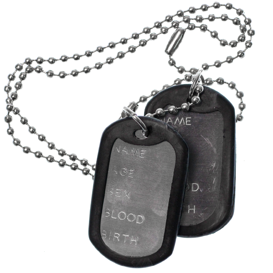 Chain Dog Tag with Ball Chain Silver Alloy 33cm x 2.2cm x 0.2cm Sold Per pkg if 1