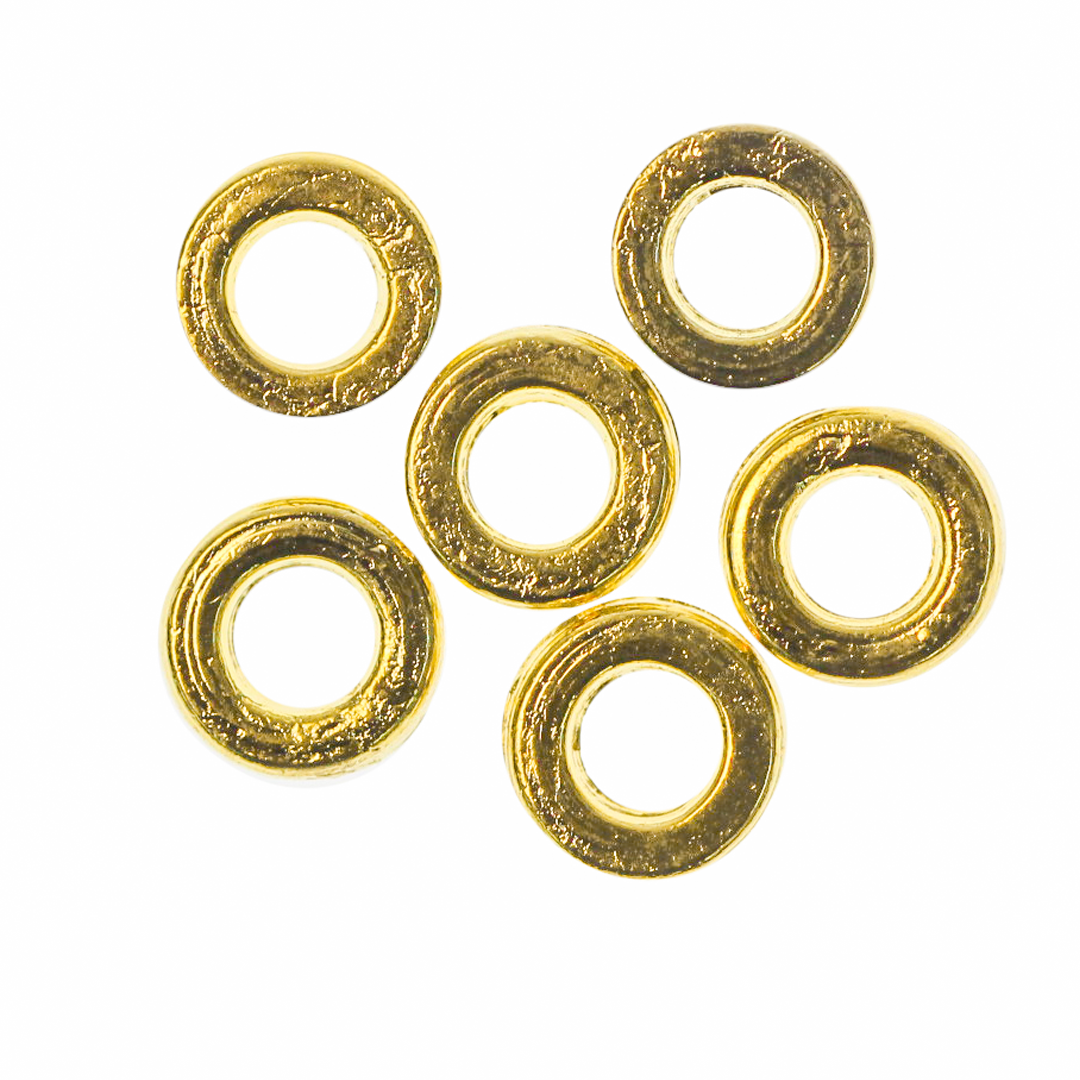 Spacers, O Bead, Alloy, 6mm x 6mm x 1.5mm, Sold Per pkg of 60, Available in Multiple Colours