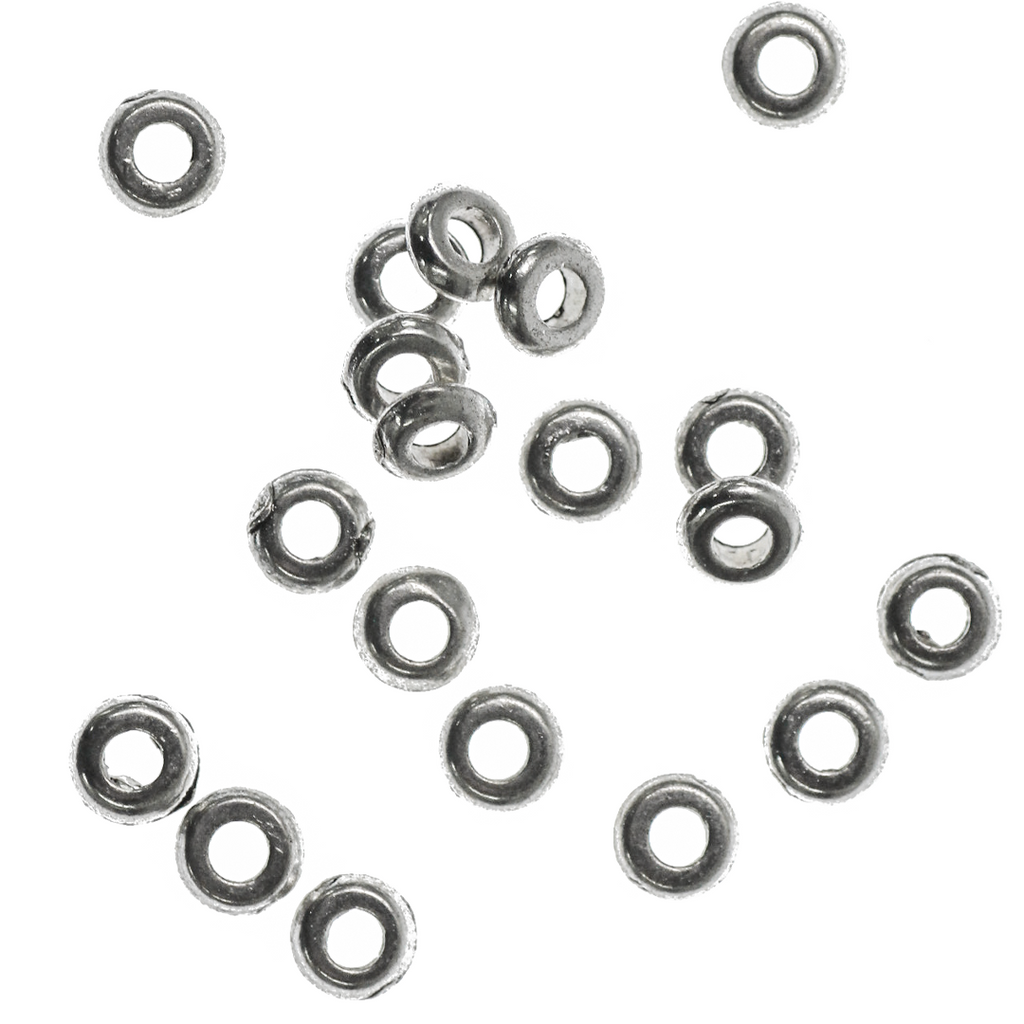 6mm (1.8mm hole) Satrdust Sterling Silver Beads -10 pcs