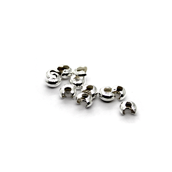 Crimp Bead Cover 3mm Sterling Silver (4-Pcs)