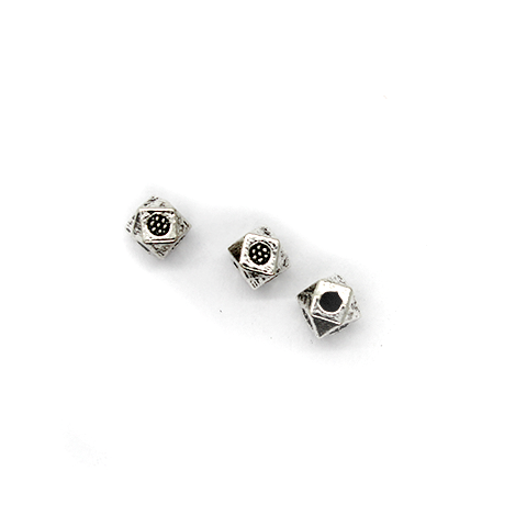 Spacers, Fracted Spacer, Alloy, Silver, 3.5mm x 3.5mm, Sold Per pkg of 25+