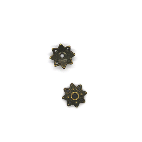 Bead Cap, Flower with Cutouts, Alloy, Bronze, 3mm x 9mm, Sold Per pkg ...