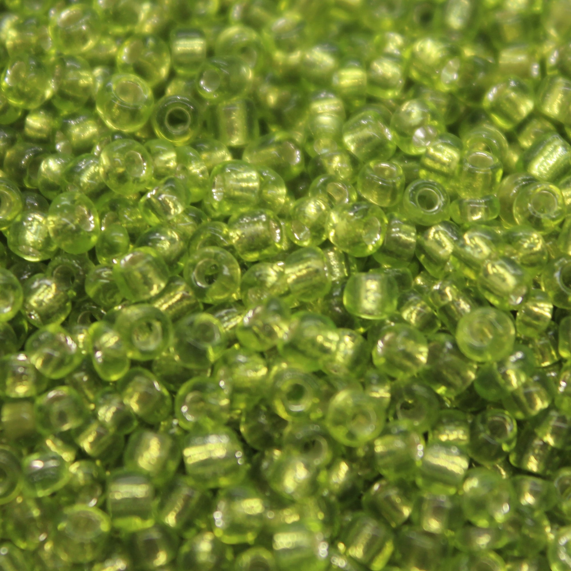 Seed Bead Bulk Bags - 6/0 - Lime Green Silver Lined - 220g/2500 pcs