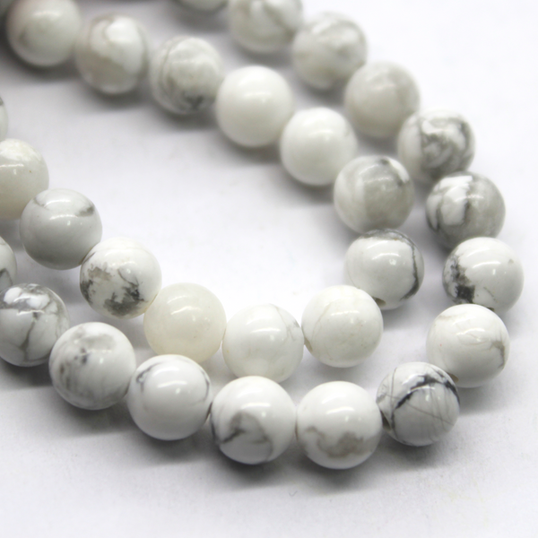 howlite beads, semi-precious stones, milky white, gray veins, semi-precious  howlite beads, beading supplies, 12mm, howlite, opaque, milky white beads