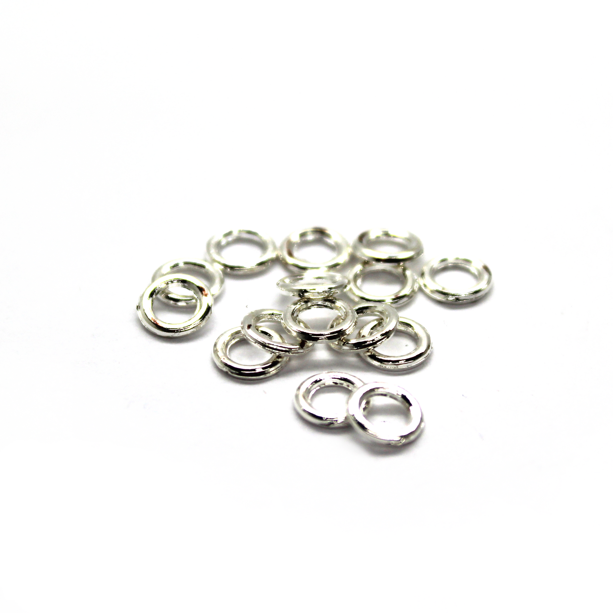 Spacers, O Bead, Alloy, Bright Silver, 6mm x 6mm x 1mm, Sold Per pkg of 100+