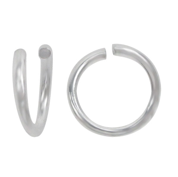 10 Pcs Bag of 8 mm 20g Silver Open Jump Rings