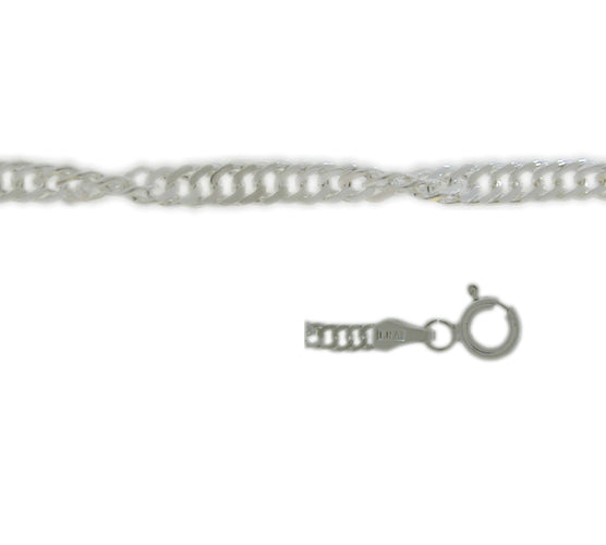 Chain, Twisted Singapore, Sterling Silver, 22inch - 1pc