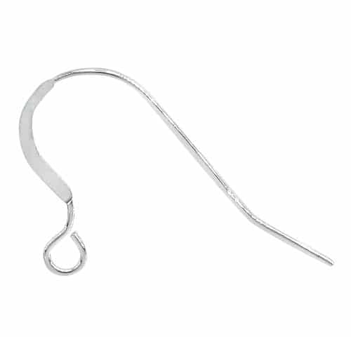 Earring, Sterling Silver, Shepherd Hook, 25mm x 12mm, 5 pairs