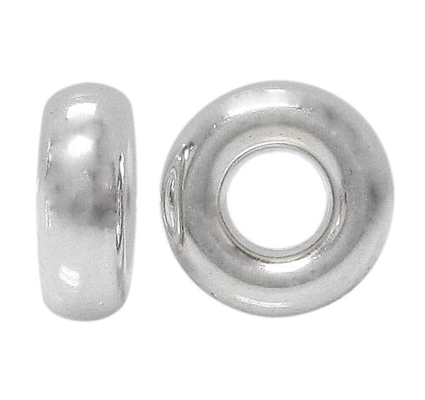 Silver Spacer Beads Studded Oval 4mm x 5mm 8 Strand 7055