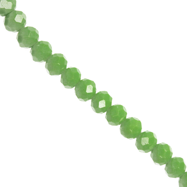 Opaque Luster Dark Green Crystal Rondelle Bead - Riverside Beads