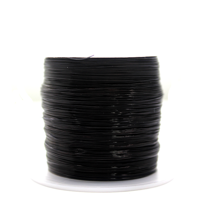 Crystal Tec Elastic Bead Cord, Black, 0.5mm, ~ 8 yards
