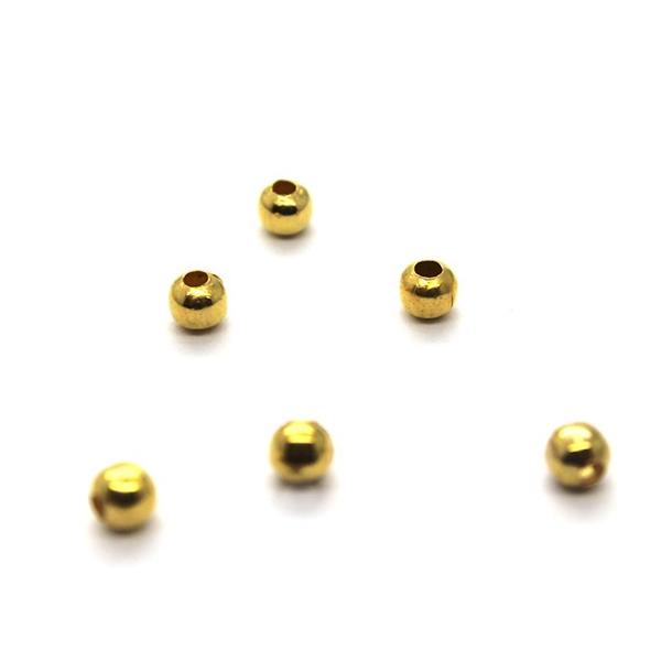 Spacers, Ball Spacer, Alloy, Bright Gold, 5mm, Sold Per pkg of 90+