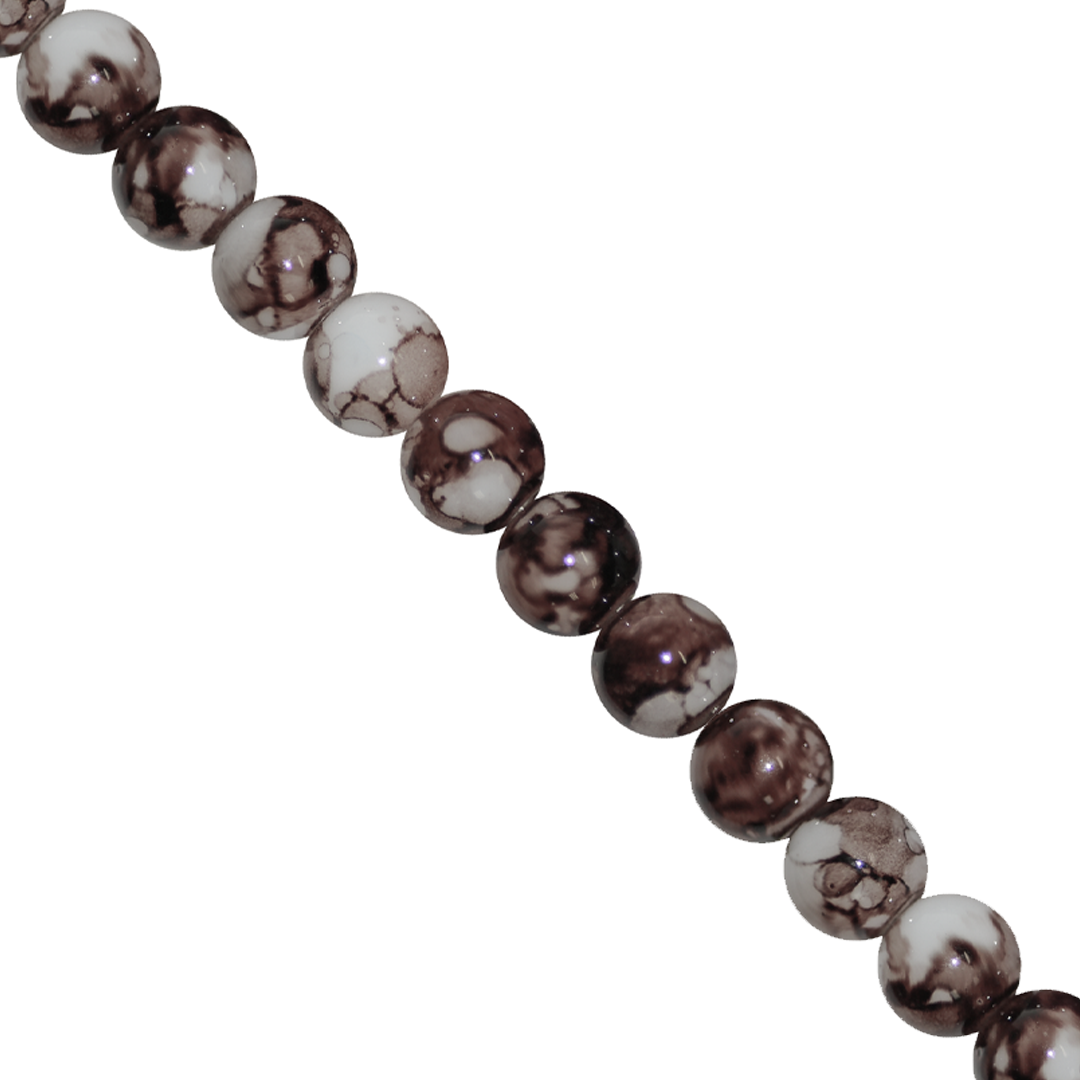 Marble Style Glass Beads, Opaque, 8mm, Approx 90 pcs per strand