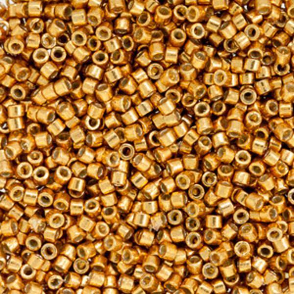 Gold glass beads, Miyuki Delica Beads, D