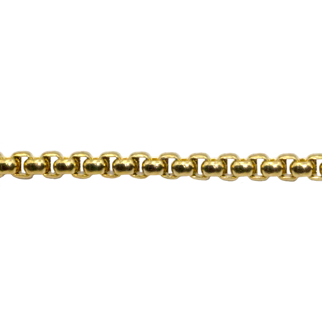 Round box chain on sale gold