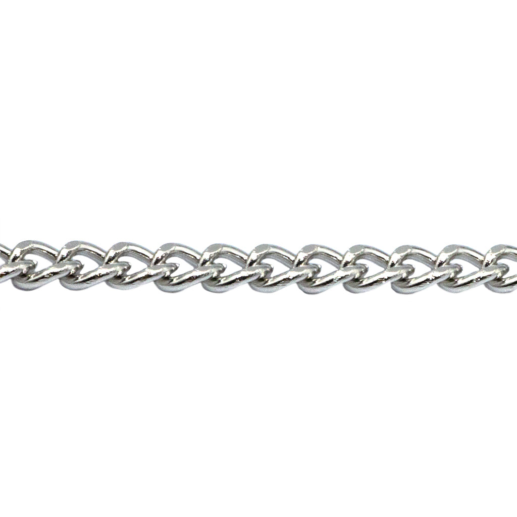 Sterling Silver Chain-Double Diamond Cut Curb Chain- Unfinished Chain, Bulk  Chains (sold per foot)