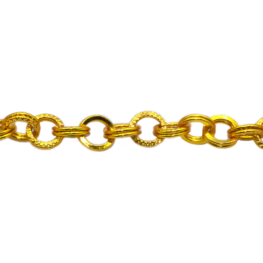 Chains, Dotted Double Link Belcher Chain, Alloy, 8mm x 8mm x 5mm loop, Available in 2 Different Colours - Sold Per Meter