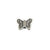 Spacers, Butterfly Beads, Alloy, Silver, 8mm X 10m X 3mm, Sold Per pkg of 10